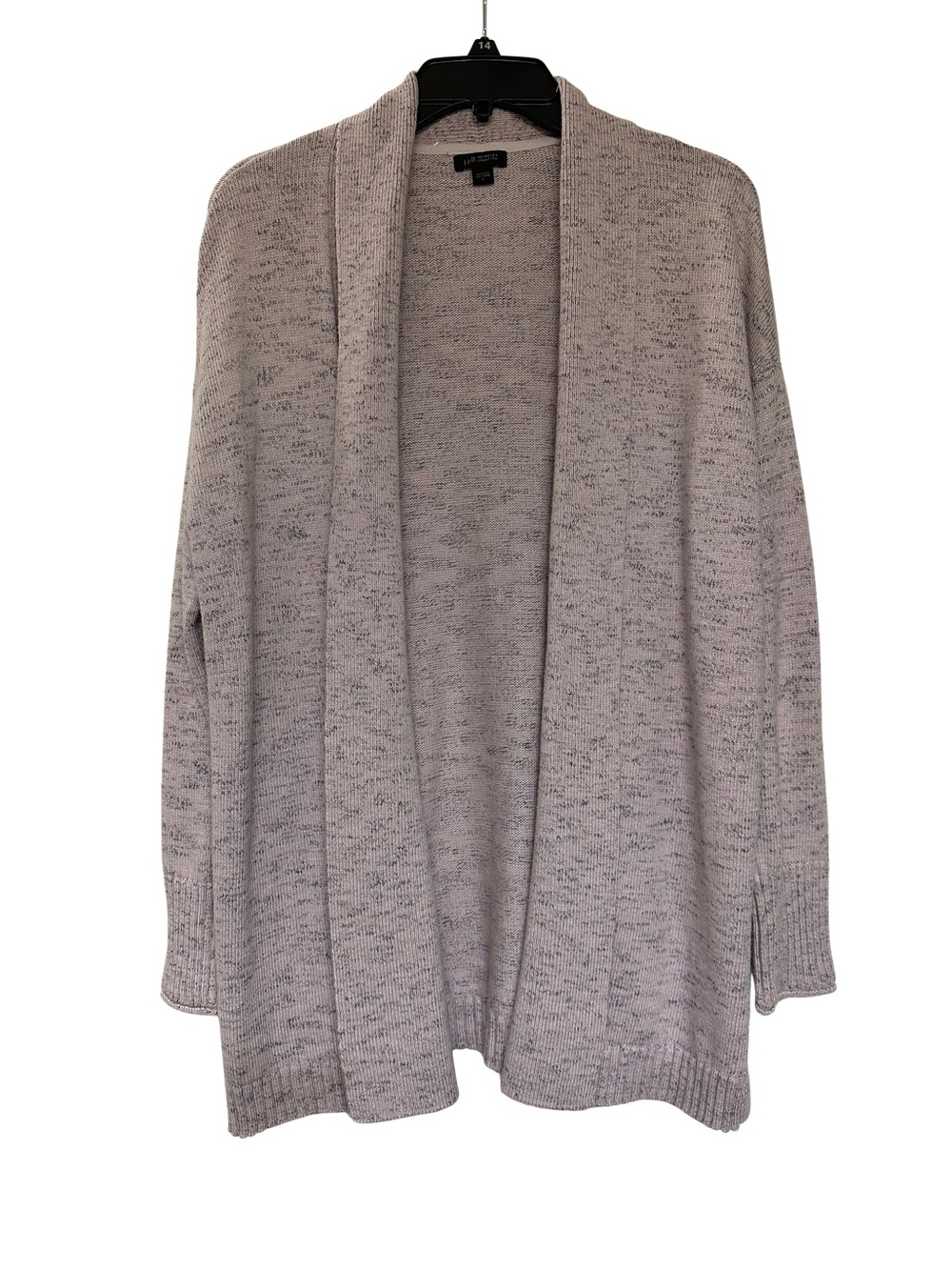 J.Jill Wearever Collection Open Front Cardigan Small Gray Marl Knit Sweater